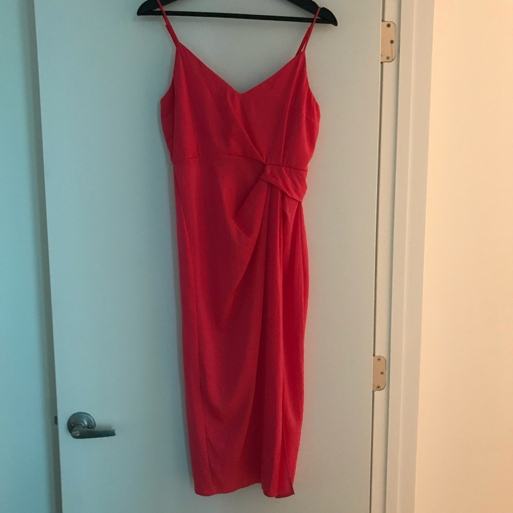 Hot pink midi dress